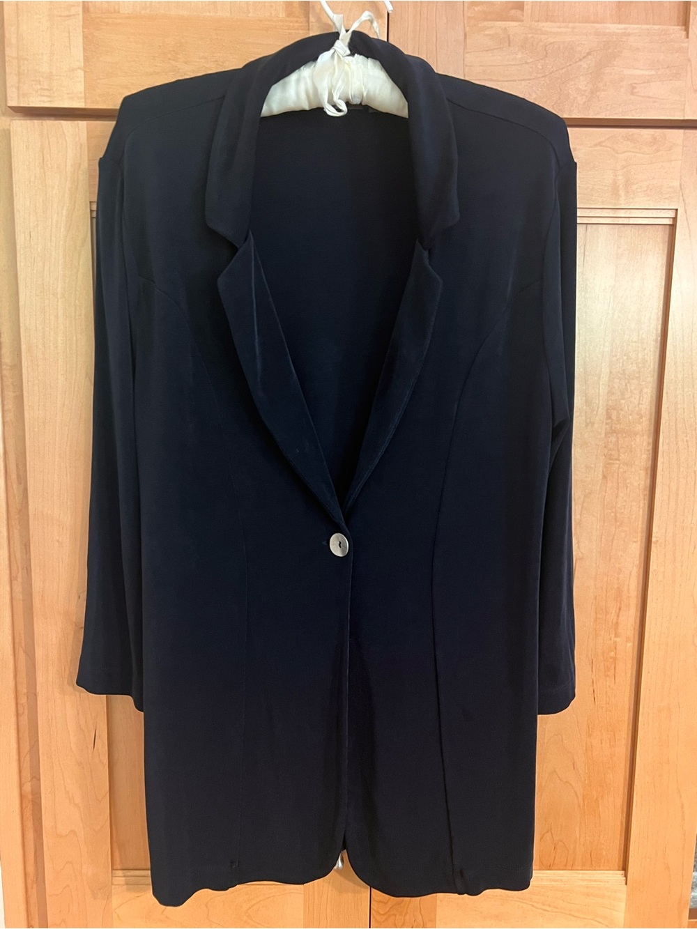 Chicos Travelers Single-Button Long Knit Jacket Medium Size 1